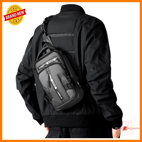 Other - Mini Anti-Theft Sling Backpack with USB Port for Hiking Travel Cycling